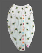 Baby boy feather print cotton Krishna costume with dhoti stole floral headband and flute for Janmashtami