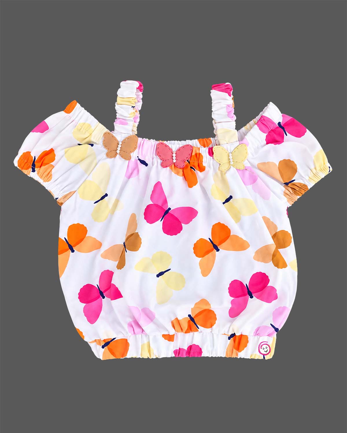 girls clothing butterfly printed top and elasticated shorts set for summer outings