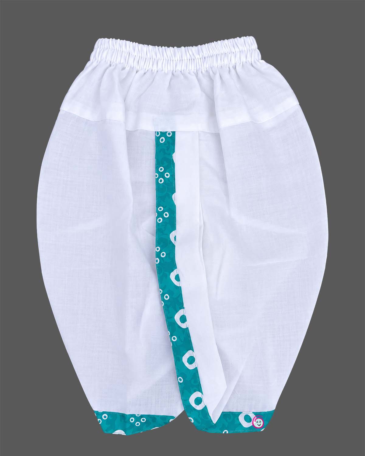 Baby boys bandhani printed angrakha kurta with elasticated dhoti pants and matching velcro booties set.