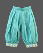 Baby girl ethnic floral embroidered sleeveless short kurti with pleated dhoti pants traditional outfit