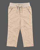 Toddler boys cotton twill pants with elastic waistband and drawstring for festive wear