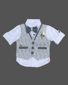 Boy full sleeve with waistcoat set -Grey