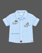 Toddler structured striped shirt and  pant set featuring western dress for boys styling