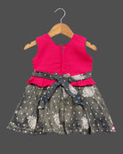 Girls embroidered traditional frock - Dark Grey