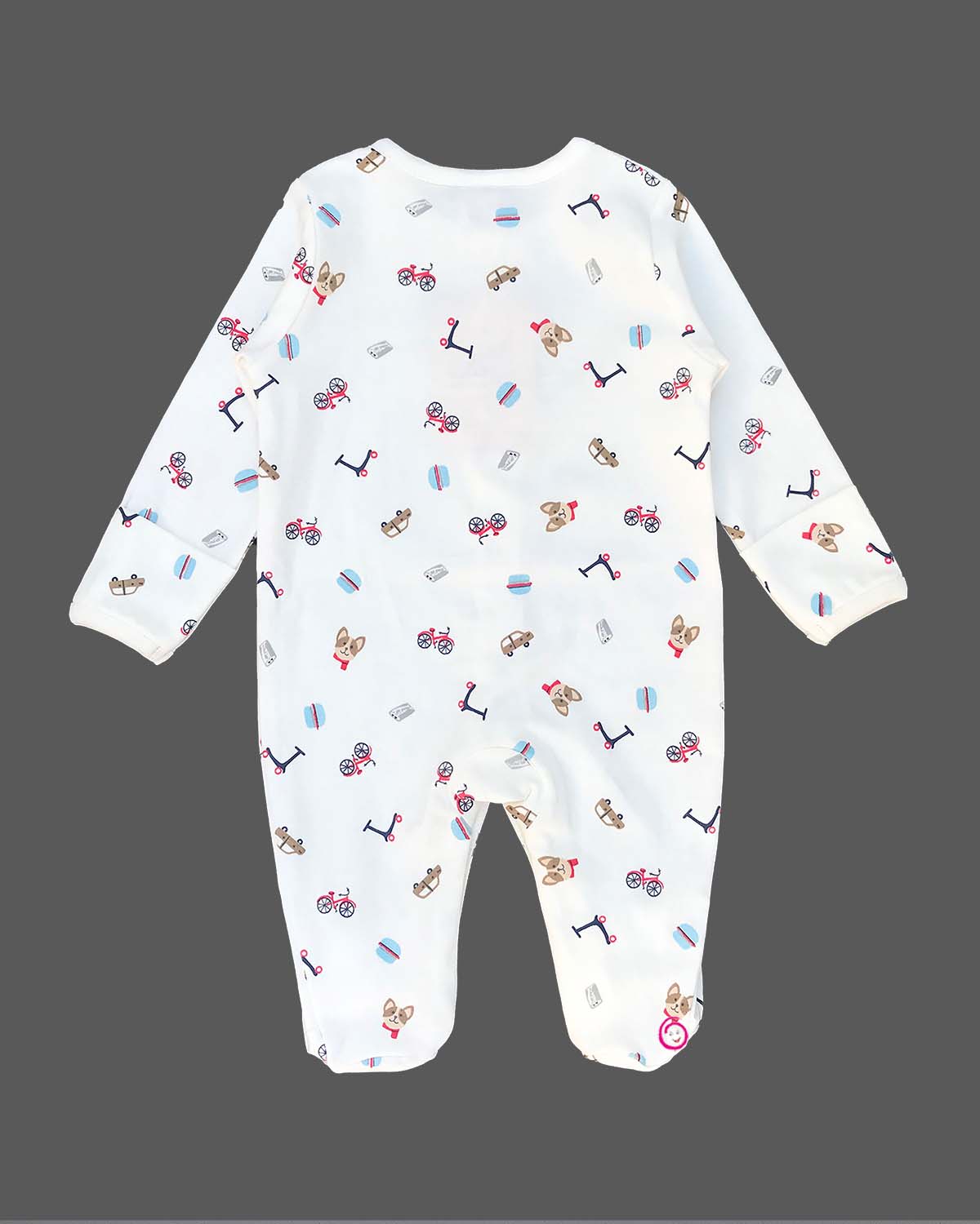 Kids toy printed full romper - White
