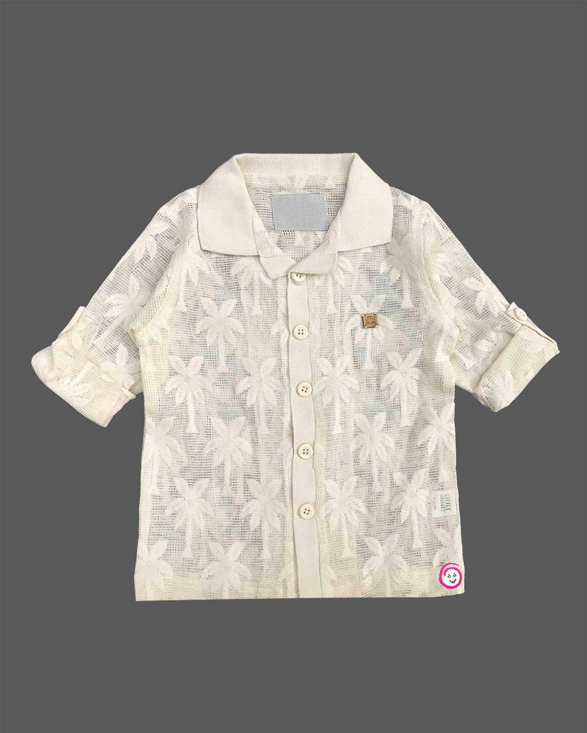 toddler palm lace shirt set with pant for boys beach fashion