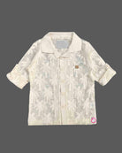 toddler palm lace shirt set with pant for boys beach fashion