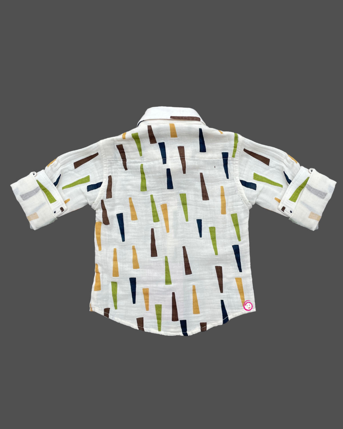 Boys colorful printed with shirt - Cream