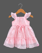 Sleeveless organza tiered frock with ruffled straps and casual frocks for baby girl design details.