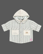Western dress for boys striped hooded shirt and pant set