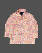 Boys diamond printed with full sleeve sherwani - Peach