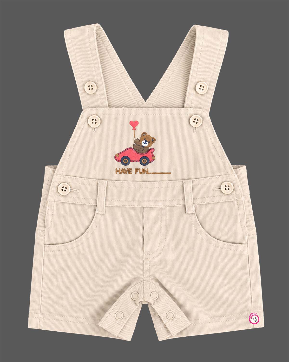 Printed t-shirt and teddy bear dungaree set baby clothes for boys