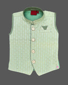 Boys embroidery kurta and dhoti - Pista Green