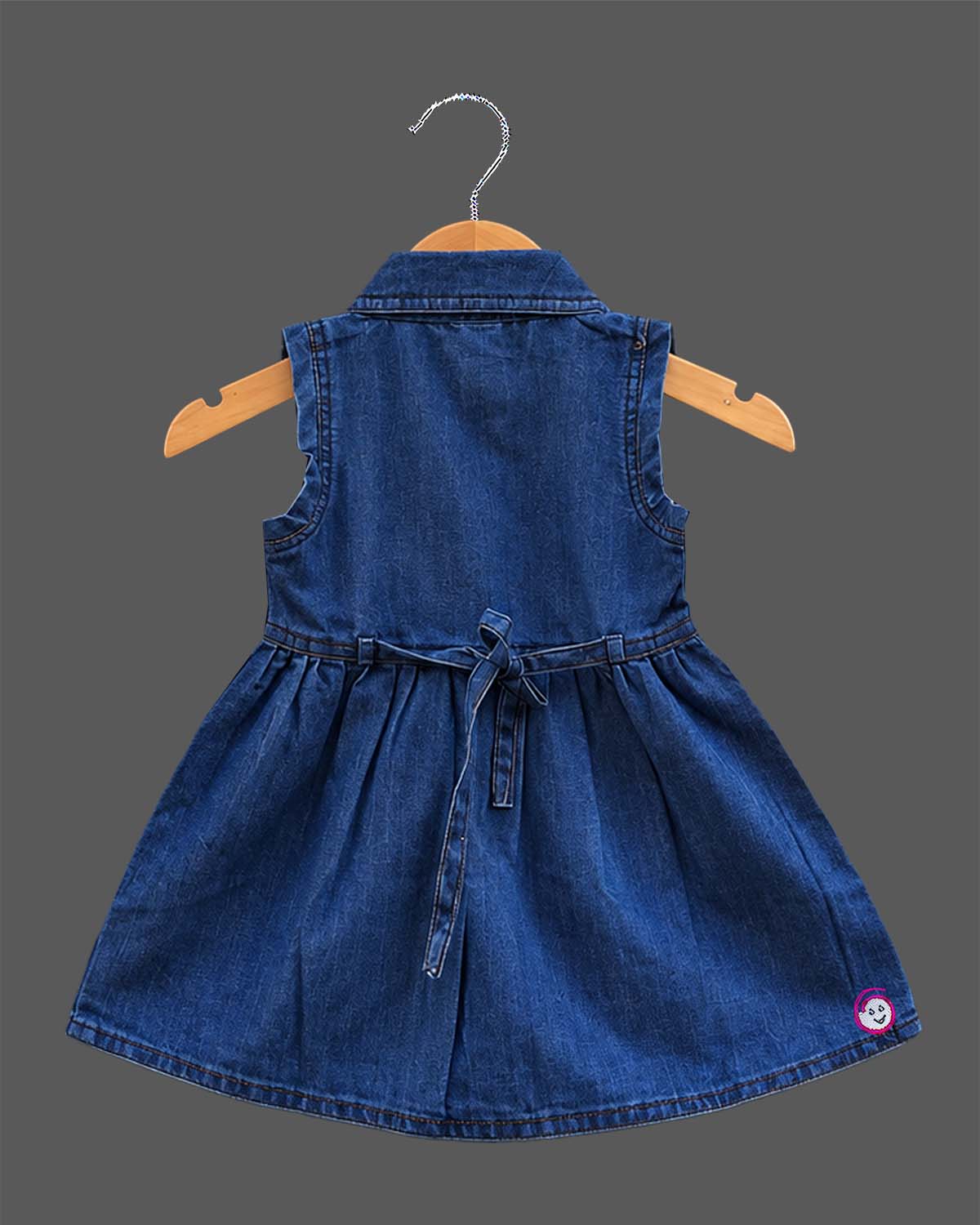 girls casual frock cotton denim sleeveless dress