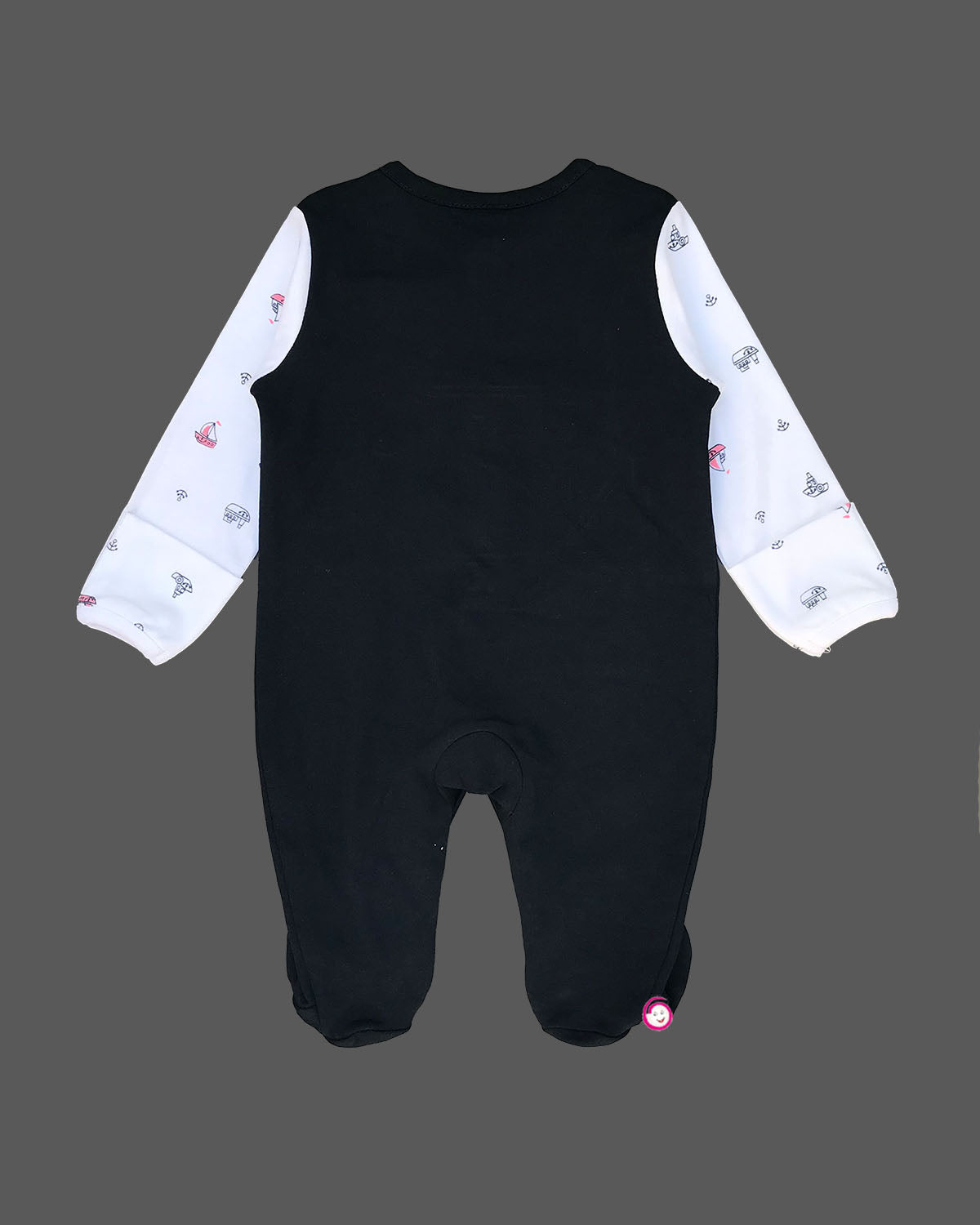 Kids happy day printed full romper - Navy Blue