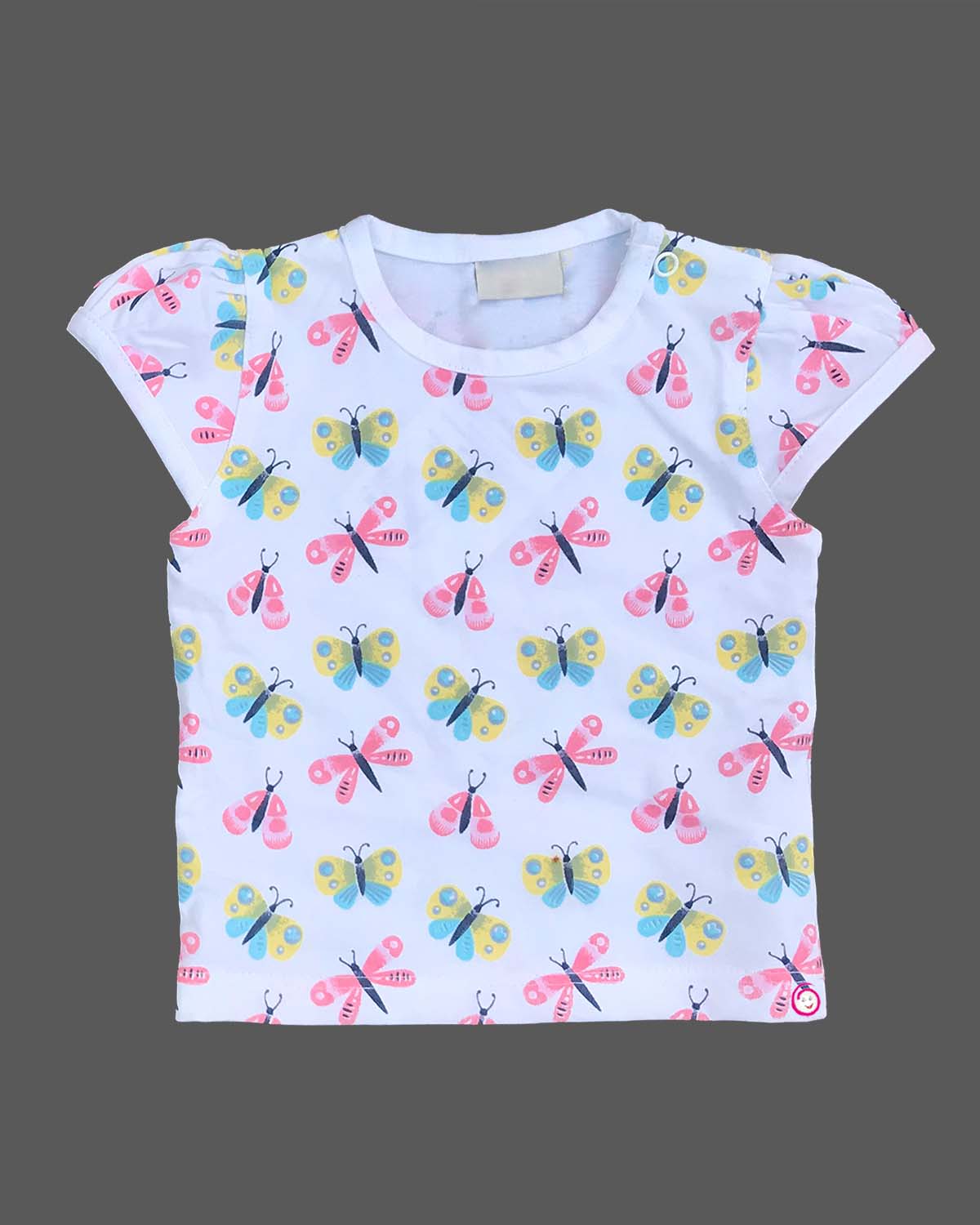 Girls butterfly printed pinafore - Navy Blue