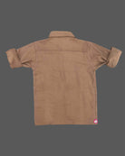 Infant statement piece button down shirt with palm tree border print and chest emblem
