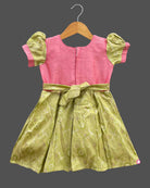 Girls puff sleeve with traditional frock - Rose Pink