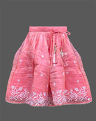 Girl baby thread embroidered floral sleeveless choli top with flared skirt and dupatta set