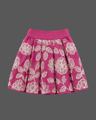 Toddler girl pleated skirt set with floral embroidery and long sleeves for festive wear