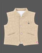little gentleman textured waistcoat set with full sleeve shirt and trousers for boys suit