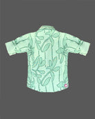Boys overall printed shirt - Sea Green
