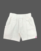 Infant casual outfit with button-down shirt and elastic waistband shorts for play.