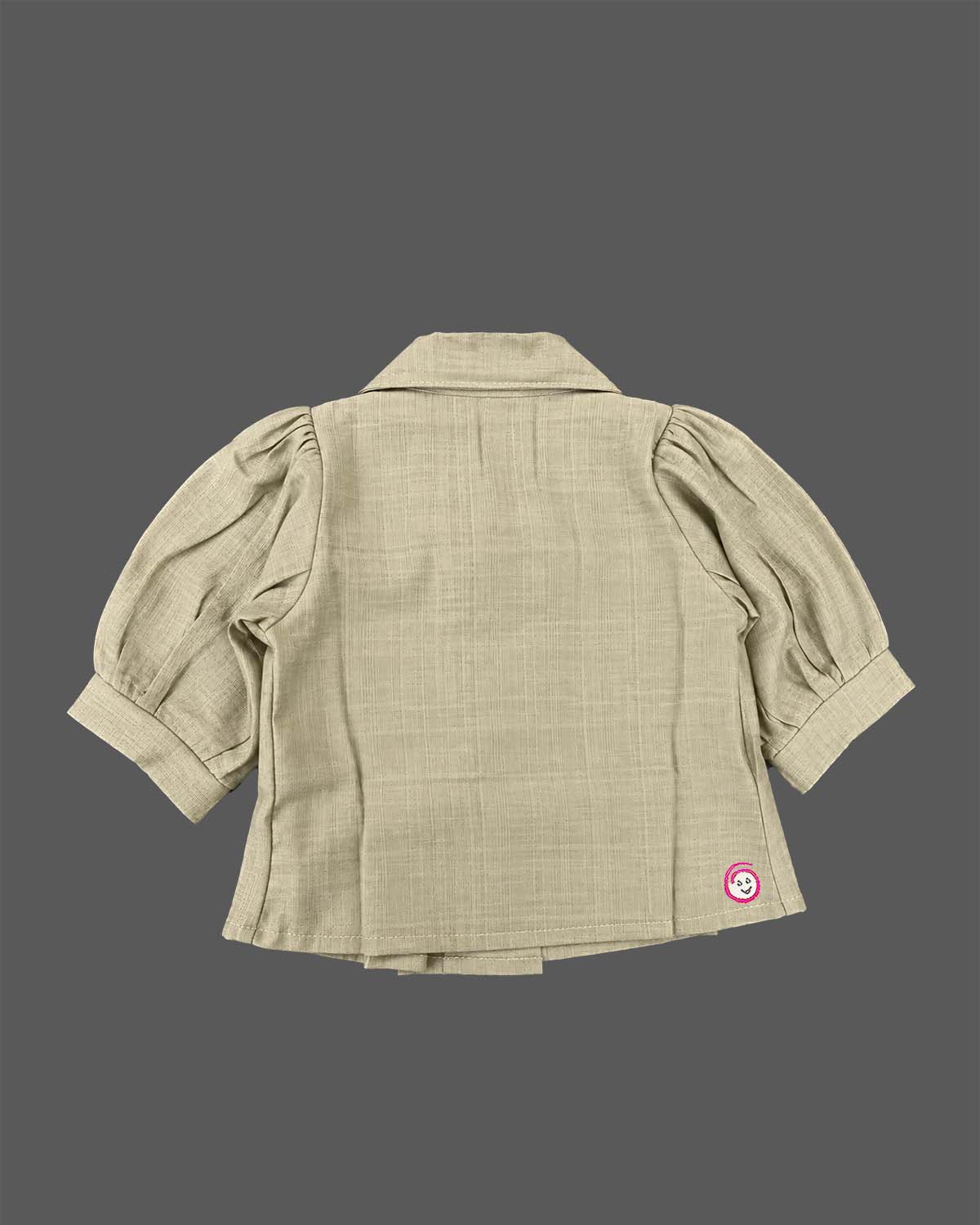 Little girl embroidered cotton top with elbow sleeve for birthday party wear