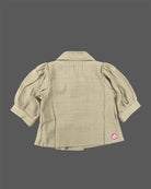 Little girl embroidered cotton top with elbow sleeve for birthday party wear