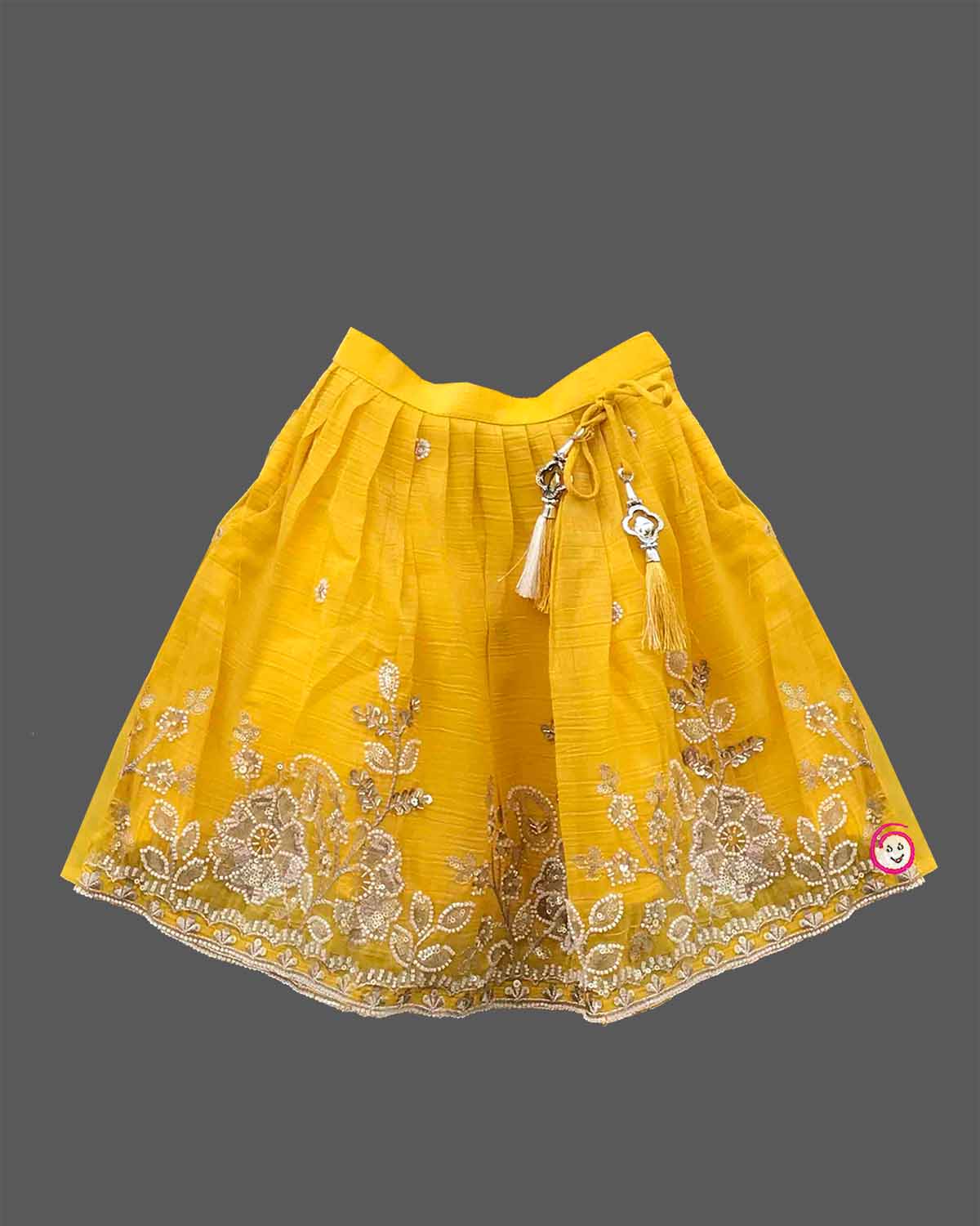 Infant girls sequin embroidered sleeveless choli blouse flared lehenga skirt set with net dupatta