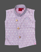 Boys collar neck with dhoti set - Lavender 