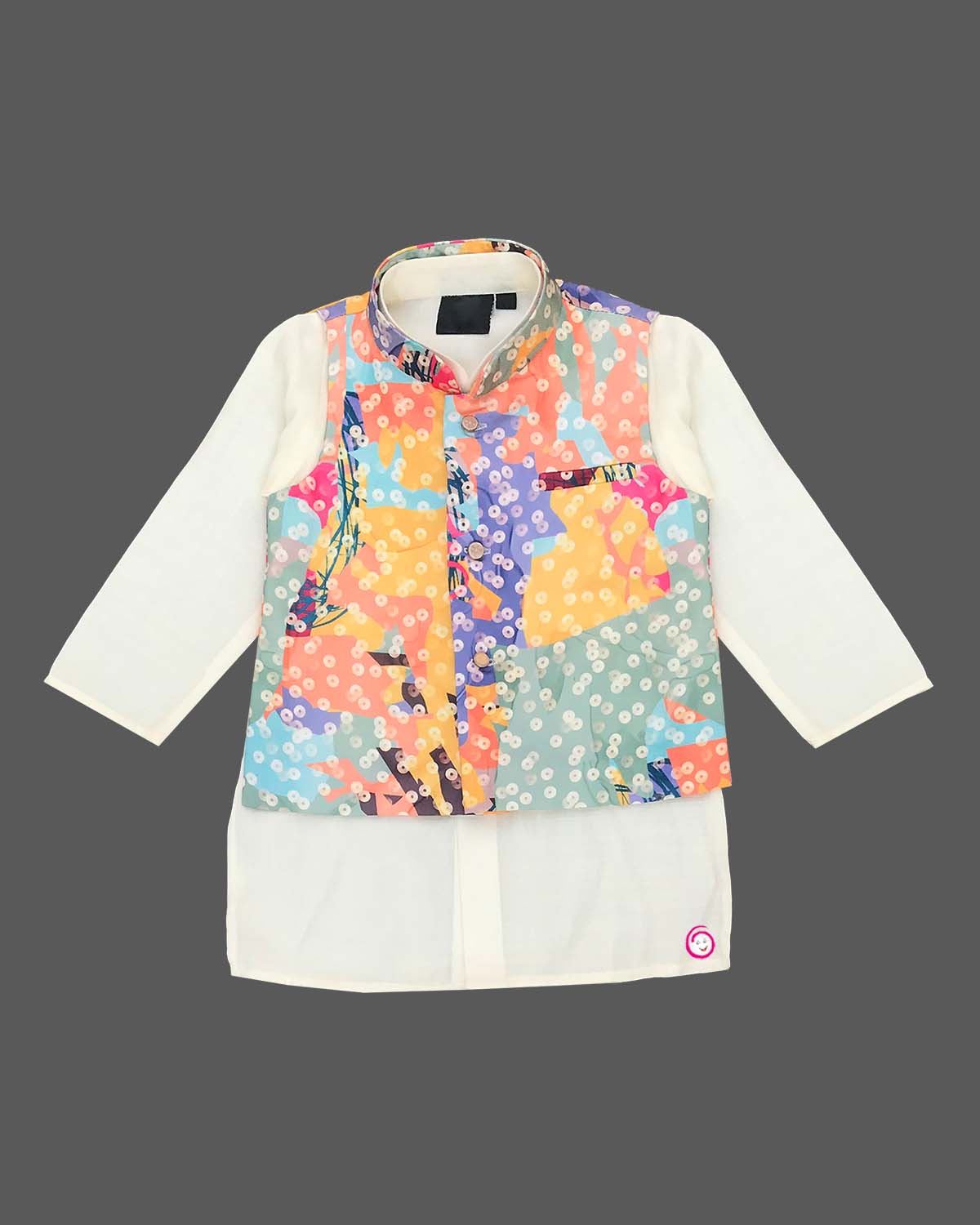 Boys colorful printed modi suit - Multi