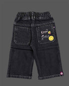 Trendy elastic waist denim pants with graphics for active boys clothing collection