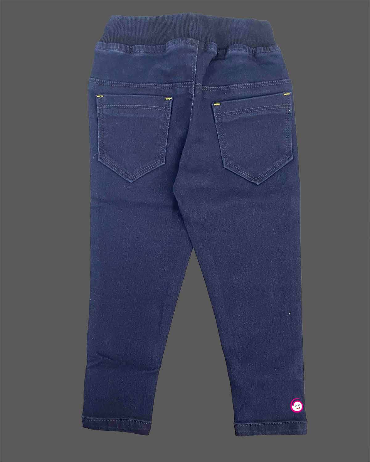 Stretch denim trousers for kids with drawstring waist and functional pockets party wear for boys
