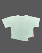 Girls ribbed asymmetric western top for casual wear and playdates