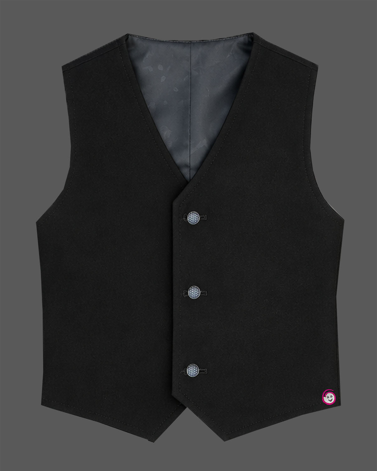 Boys black embroidered formal tuxedo suit set with blazer coat white shirt bow tie and pant for wedding party