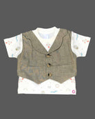Boys printed shirt with short - Dark Grey
