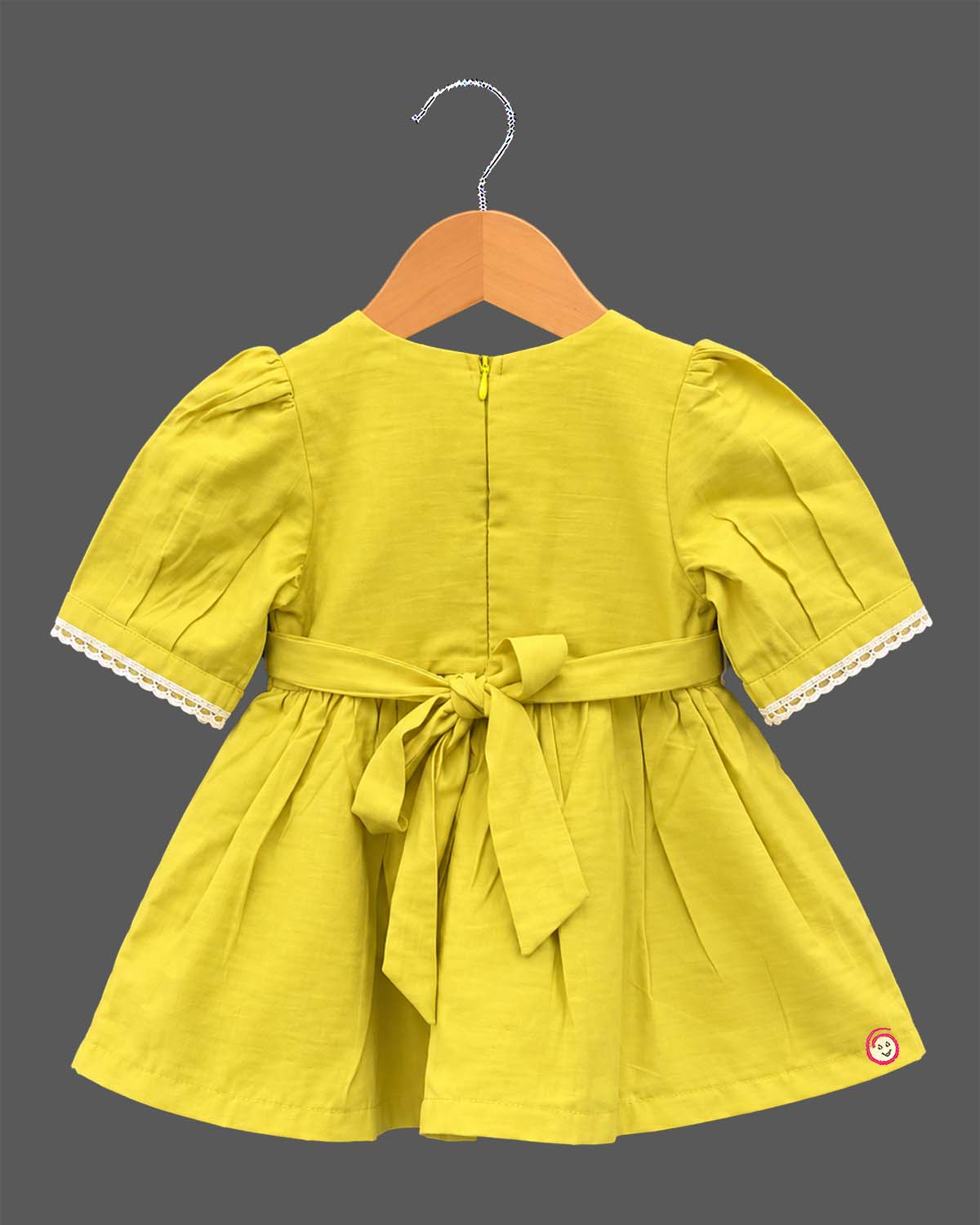 Little Girl Floral Cotton Frock Tiered Midi Dress with Pleated Sleeves for Birthday Party