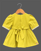 Little Girl Floral Cotton Frock Tiered Midi Dress with Pleated Sleeves for Birthday Party