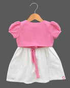 Toddler net frock with overcoat and matching jacket for birthday party and festive wear