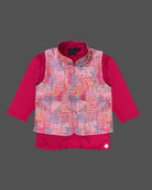 Boys full sleeve with modi suit - Dark Pink