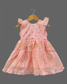 Girls diamond embroidery design with traditional frock - Peach