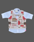 Boys elegant design party wear waistcoat set  - Beige