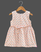 Girls sleeveless with casual frock - Peach