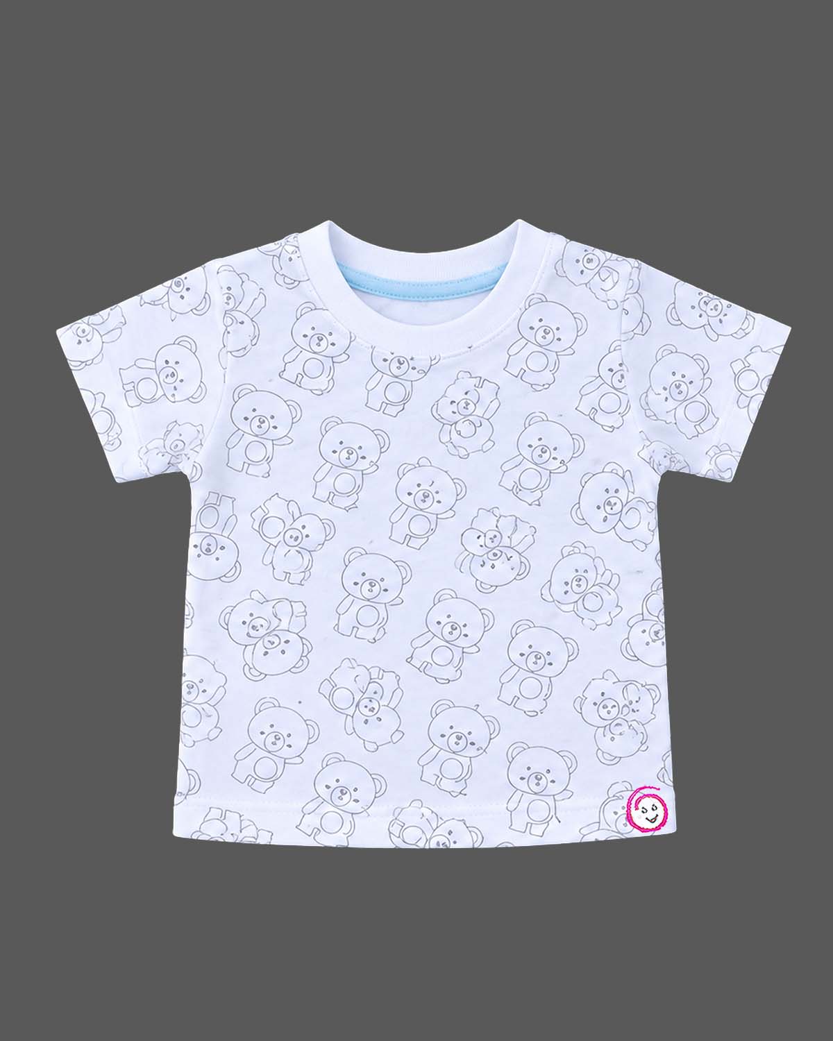 Newborn ethnic wear cotton t-shirt and overalls set with bear appliques