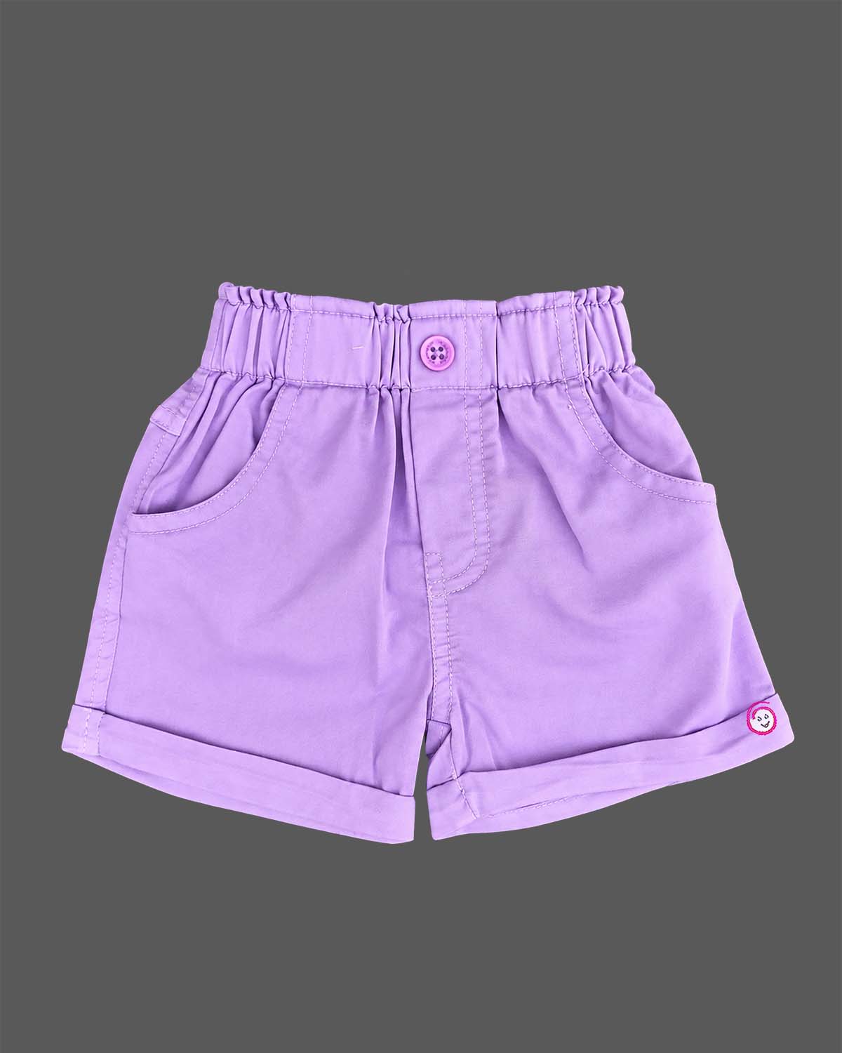 Floral printed Square Neck top paired with purple shorts set for girls