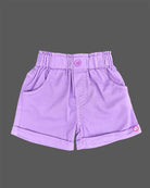 Floral printed Square Neck top paired with purple shorts set for girls