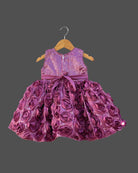 Girls floral elegant applique with partywear frock - Wine