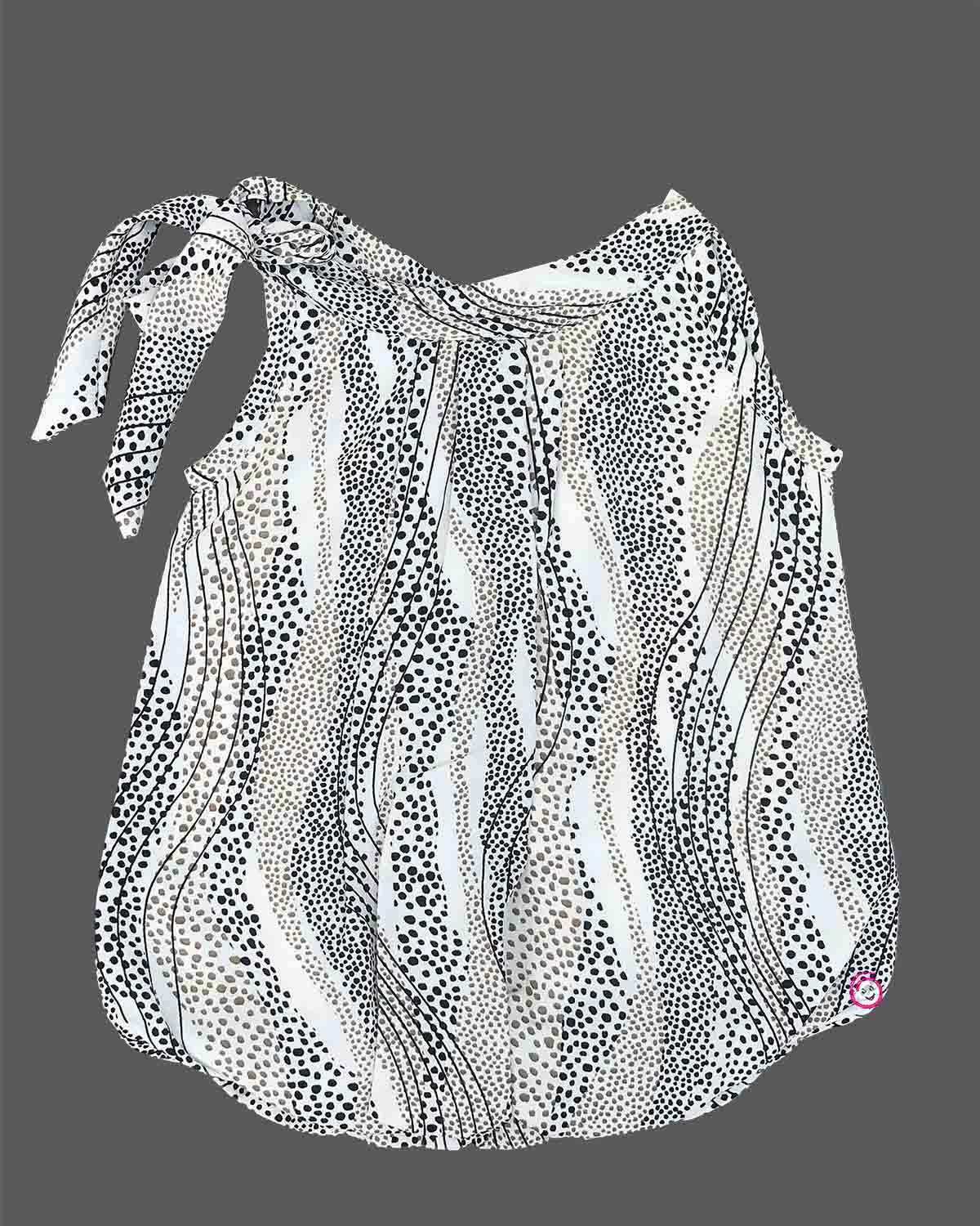 girls printed georgette top with shoulder tie detail for birthday party and casual wear