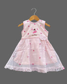 Girls cute butterfly embroidery with traditional frocks - Baby Pink